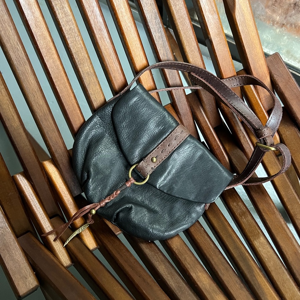 LUCKY BRAND Black Leather Mini Shoulder Bag
